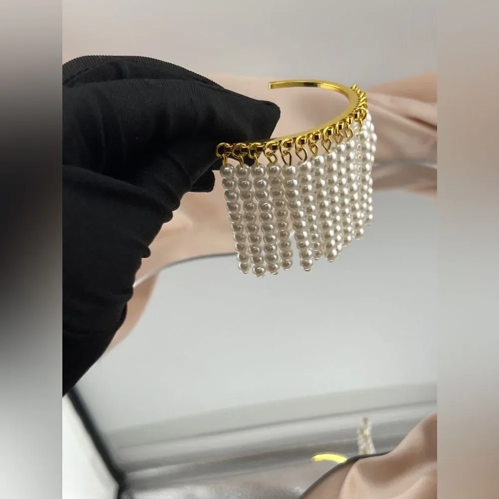 Gold & Pearl Fringe Bracelet – Glamorous and Unique - Picture 5 of 9